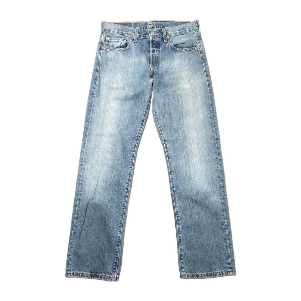 Vintage Levis 501 Jeans Mens 34x32 Blue Denim Straight Leg No Rear Tag Faded
